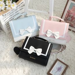 Evening Bags Cute Ita bag Transparent Kawaii Japanese Sweet Bow Handbags for Women School Girls Uniform JK Crossbody Shoulder Bag Mochila 231219