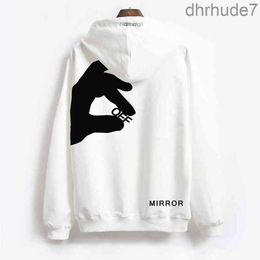 Men's Hoodies Sweatshirts White Luxury Designer Mens Fashion Finger Ow Brand Hooded Sweatshirt Oversize GYCO