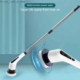 Cleaning Brushes 7 In 1 Cordless Power Scrubber Multipurpose Electric Spin Cleaner with 8 Replacement Brush Heads Rotatable for Bathroom Tub Tile Q231220