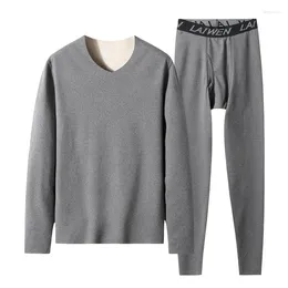 Men's Thermal Underwear Arrival Fashion Suerp Large V-Neck Long Sleeved Warm Set Autumn Winter Plus Size XL-4XL 5XL 6XL 7XL 8XL