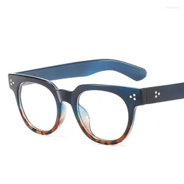 Sunglasses Frames Fashion Glasses Frame Small Flat Mirror Gradient Colour Thick Oval Black