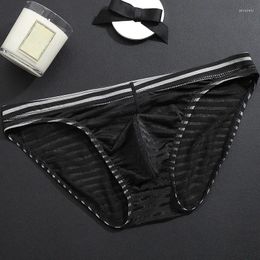 Underpants Men Boxer Mens Underwear Low-Waist Ultra-Thin Transparent Mesh Bulge Pouch Breathable Cool Summer Ice Silk