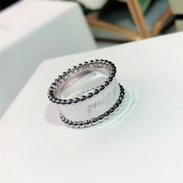 S925 Silver Ladies' rings Flower grass Wide Personality fashion Superior quality Bead edge sign Golden ring332K