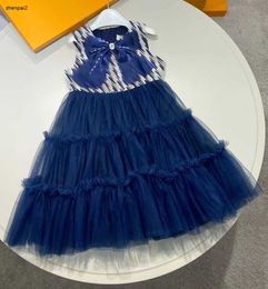 Luxury girl Sleeveless vest dress Cake lace skirt hem child dresses Size 110-160 baby designer skirt toddler frock Dec10