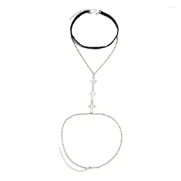Anklets Y4QE Multi-layer Chain Crossed Pendant Sexy Body Chains Suitable For Beach Holidays