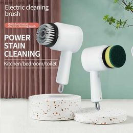 Cleaning Brushes Electric Cleaning Turbo Scrub Brush Waterproof Cleaner Wireless Charging Cleaner Bathroom Kitchen Cleaning Tools Set Q231220