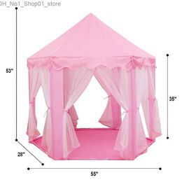 Toy Tents YARD Toy Game Tents For Kids Children's House Tent Pink Princess Castle Toy Play Tent 140*135CM Birthday Gift For Children Q231220