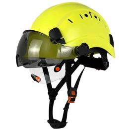 Climbing Helmets NEW Safety Helmet With Visors Goggles Construction Work Hard Hat For Men Head Protection ANSI Approved Industrial