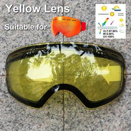 Goggles Ski Goggles PHMAX XJ01 Ski Goggles Accessories Night Yellow Lens Myopia Frame Multiple Color Goggles Lens And Strap 231113