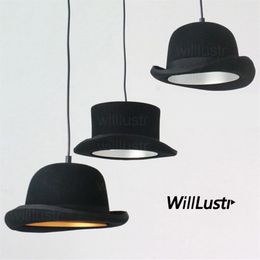 Handmade wool felt hat pendant lamp fabric aluminum cap suspension light restaurant el dinning hall room couture store hanging 241e