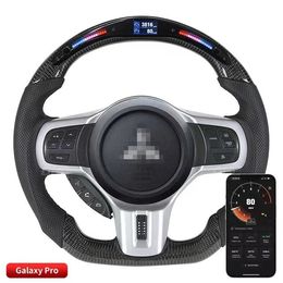 100% Carbon Fiber Car Steering Wheel Fit for Mitsubishi Evo Evolution 10 LED Performance