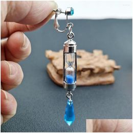 Pendant Necklaces The Case Study Of Vanitas No Carte Earrings Cosplay Props Blue Hourglass Necklace And Ear Clip For Fans Gifts Drop Ot39F