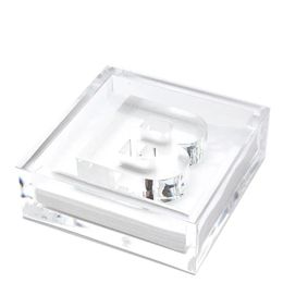 Bins Acrylic Cocktail Napkin Holder in Crystal Clear letter pattern weight