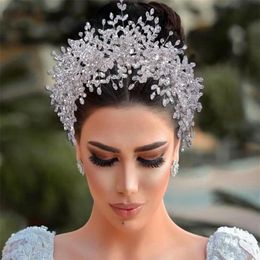 Wedding Bridal Headband Crystal Rhinestone Crown Tiara Luxury Headpiece Hair Accessories Silver Fashion Women Hairband Bling Party226L