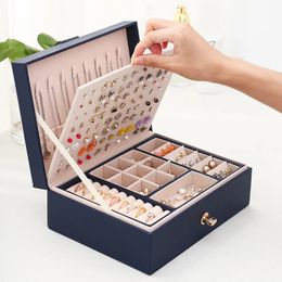 Jewellery Boxes 1Pcs Lady PU Leather Jewellery Box Storage Ring Display Case Portable Jewellery Organiser for Necklaces Joyeros Organizador De Joyas 231219