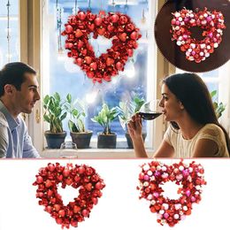 Decorative Flowers Romantse Valentine's Day Heart Shaped 3D Floral Wreath With Ideal Decoration For