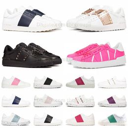 Designer-Kleiderschuhe Frauen Slebende Männer Teller-Formete Plattform Valentines Open Sneaker Pumps Sneakers Büro-Trainer Schwarze Loafer Trainer Flache Spikes Nietsschuh Schuh