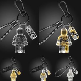 Bag Parts Accessories Geometric Hiphop Punk Gear Robot Key Chain Leather Rope Metal Ring Pendant For Men Women Personality Cyberpunk Keychains 231219