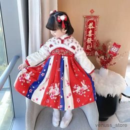 Girl's Dresses New Year Clothes Vestidos For Baby Girls Winter Thick Cotton Padded Dresses Christmas Style Kids Cheongsam Dresses Girl Clothing