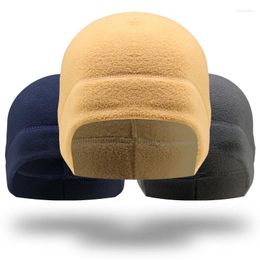 Berets Men Women Unisex Winter Solid Colour Soft Warm Watch Cap Polar Fleece Thickened Military Army Beanie Hat Windproof Outdoor