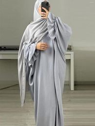 Ethnic Clothing Ramadan Batwing Prayer Abaya Crepe Daily Abayas For Women Dubai 2024 One Piece Jilbab Muslim Hijab Dress Kaftan Islamic