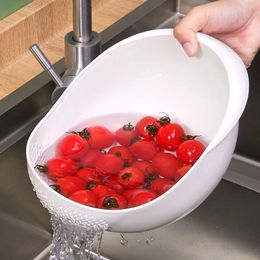 Upgrade Rice Sieve Plastic Colander Kitchen Drain Basket with Handles Rice Bowl Strainer Basket Sink Drain Kitchen Tools