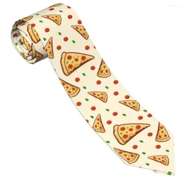 Bow Ties Delicious Pizza Pattern Necktie Men Women Polyester 8 Cm Tortilla Food Neck Tie For Mens Slim Narrow Daily Wear Office