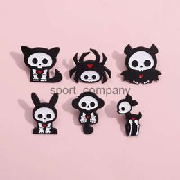 2024 Creative Animal Skeleton Enamel Brooch Cat Spider Rabbit Monkey Unicorn Fish Bear Crow Cow Sheep Skull Badge Punk Pins Jewellery Fashion Accessory