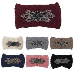 Hair Clips & Barrettes Women Sequin Knitted Hairband Flower Rhinestone Beaded Ear Warmer Wide Head Wrap275C