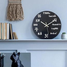 Wall Clocks Green Wooden Clock Silent Non-ticking Math Classroom Home Decor With Expressions Quartz Movement Teacher