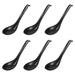 Spoons ONZON 6pcs Japanese Style Melamine Creative Plastic Soup Spoon Tableware For Home Restaurant (Frosted Surface Hook