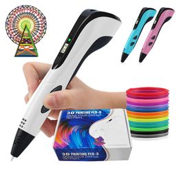 3D Printing Pen 2023 Funny Diy Set for Children Kids Creative Pens Pla Filament Portable Child's Birthday Christmas Gift 231219