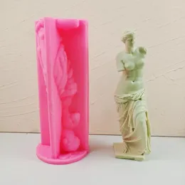 Craft Tools 3D Goddess Candle Mould Roman Mythology Soap Moulds Resin Body Moulds Silicone Stand Fragrance Human Shaped