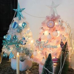 Christmas Decorations Mini Tabletop Tree With Lights And Ornaments Easy DIY Decoration For Desktop Festive Gift