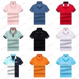 Высококачественная модная мужская футболка с воротником поло, дышащий топ, летняя деловая рубашка, дизайнерские рубашки поло, мужские размеры M-XXXL