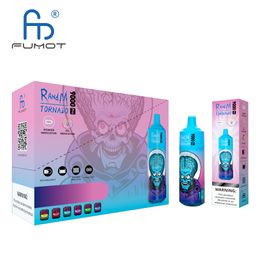 Order Now Original Fumot RandM tornado 9000 pro 9K puffs disposable vape Electronic cigarette mesh coil 35 colors available