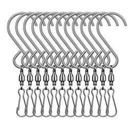 500Pcs/Lot Spinning Swivel Clips Stainless Steel S-Shaped Hooks For Wind Chimes Wind Spinners Wall Hangers Rotatable Wholesale SN6311