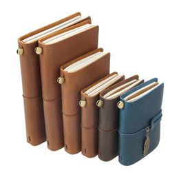 1 Pc Genuine Leather Journal Travel Notebook Retro DIY Handmade Diary Portable Sketchbook Teacher Gift School Office Stationery 231220