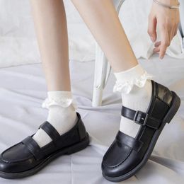 Women Socks 2023 Lolita Ruffle Designer White Kawaii Harajuku Calcetines Woman Chaussette Femme Funny Meias Happy Cool Sock #SR