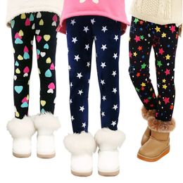 Leggings Tights Girls Leggings Winter Autumn Fall Fashion Thick Warm Clothes Print Kids Children Pants 231219