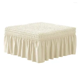 Chair Covers Elastic Foot Pedal Cover Bubble Plaid Full Skirt Dust For Stool Modern Club Design And Clean Polyester Material