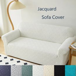 Jacquard Fabric Solid Color 1/2/3/4 Seat Full Coverage Sofa Cover Dustproof Universal Cover L Shape Sofa Covers for Living Room 231220