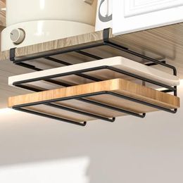 Kitchen Storage Metal Cutting Board Holder Hanging Rack Under Cabinet Shelf Organizer Door For