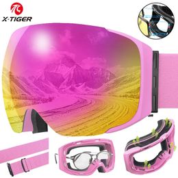 X-TIGER Ski Goggles Snow Glasses Anti-Fog Big Ski Mask Glasses Outdoor Skiing Sport Snowboard Accessories 231220