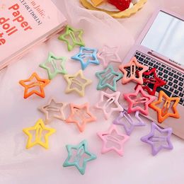 Hair Accessories 10pcs/set Korean Candy Colour Star Pin Sweet Children Pentagram Clips For Baby Girls Headwear Kids