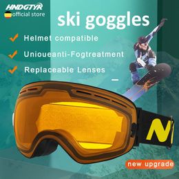 Brand Upgrade Winter Ski Glasses 100% UV400 Protection Ski Goggles Anti-Fog Snow Accessory for Snowobile Snowboard Men Women 231220