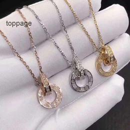 Designer Caps Hats new fashion love necklace Jewellery men women double ring full bore two rows of drill necklace octagonal screw cap lover couple gift