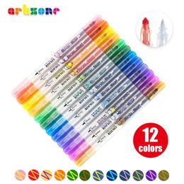 12pcs Creative Magic Color Highlighter Changeable Hand Account Marker Pen Set Dual Tip Art 231220