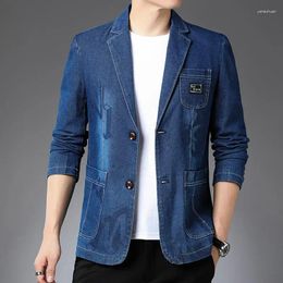 Men's Suits 2023-Boutique Fashion Business Gentleman Casual Slim-fit Elegant Korean Version Of All Host Denim British Style Blazer