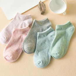 Women Socks Short Kawaii Cute Casual Candy Color Ankle Low Cut Breathable Cotton Invisible Chaussette Female Fun